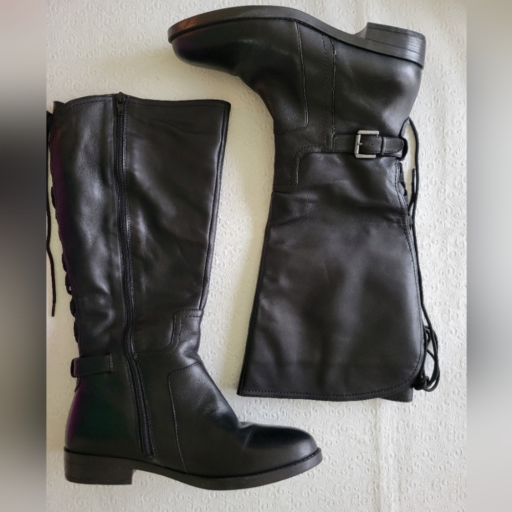 David Tate Black Lasso Knee-High boot women's sz  9W